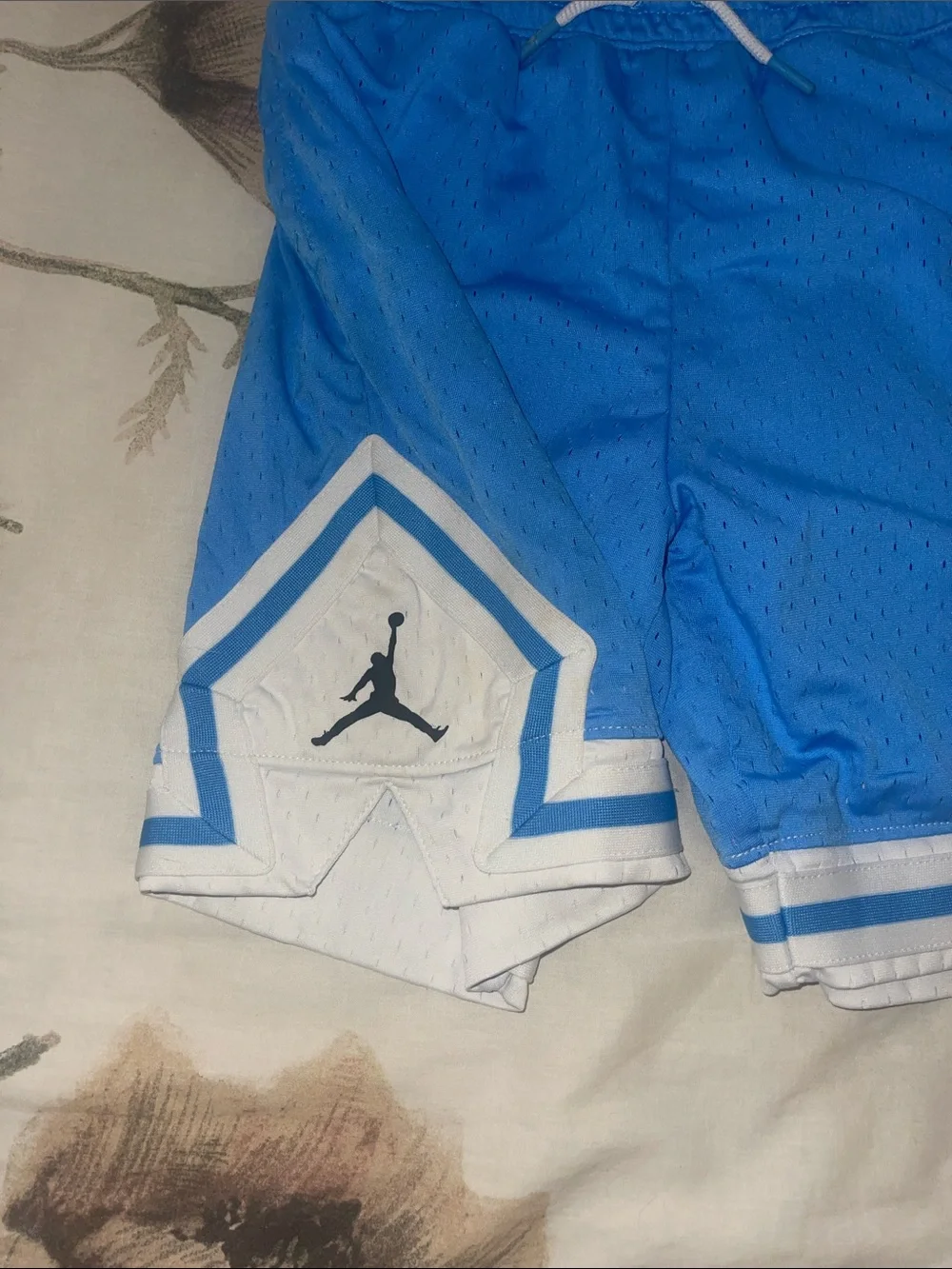 Nike Light Blue Mesh Shorts with White Trim